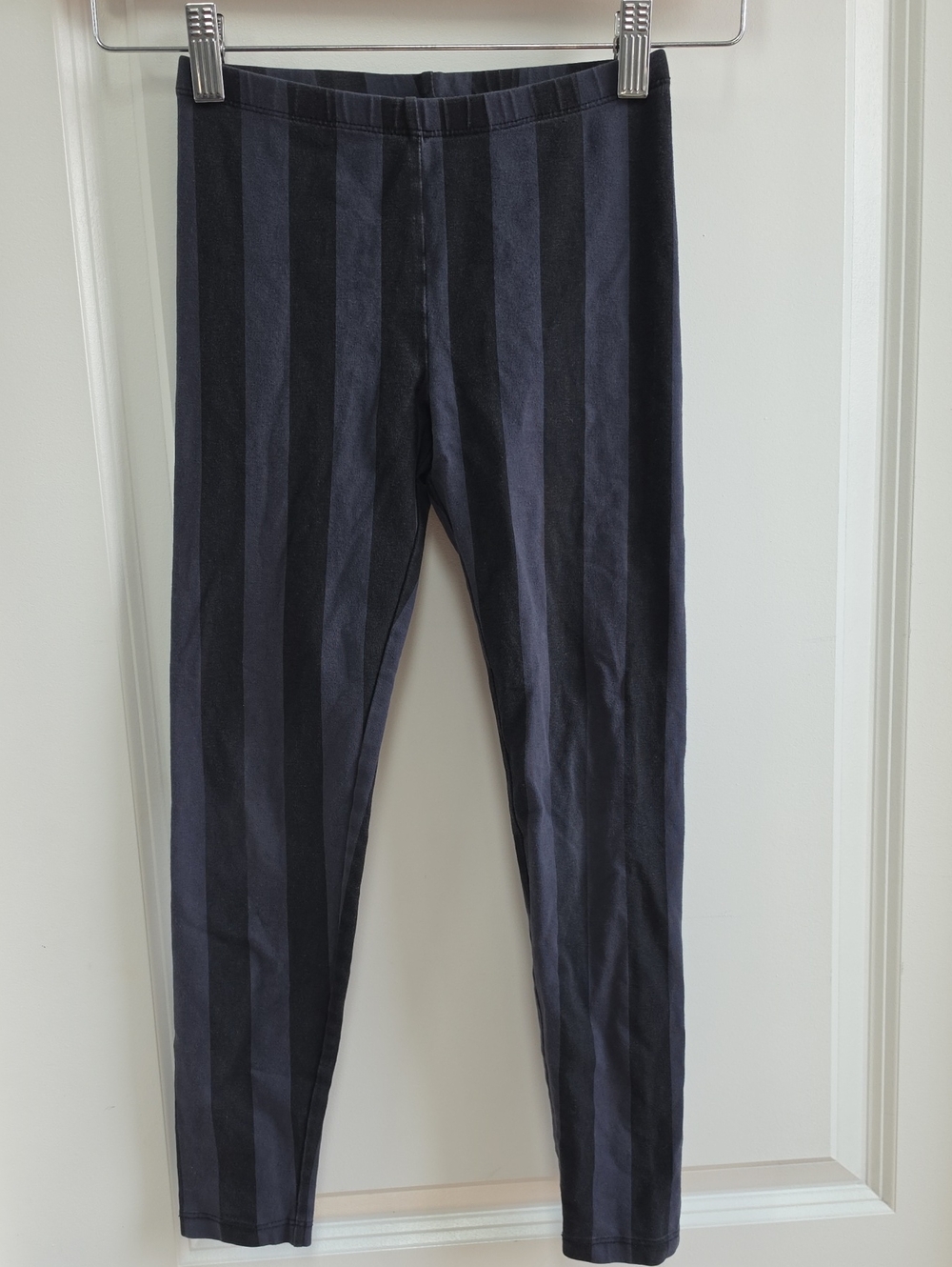 Tea Collection Black and Charcoal Vertical Stripe Kids Leggings
